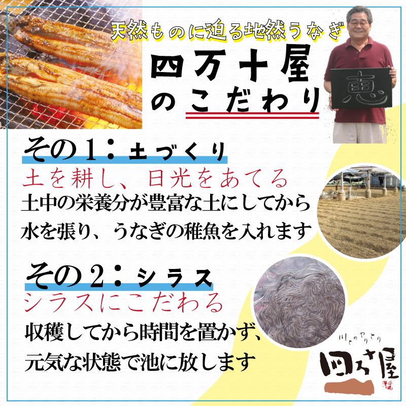 天然ものに迫る地然うなぎぎ　四万十屋のこだわり