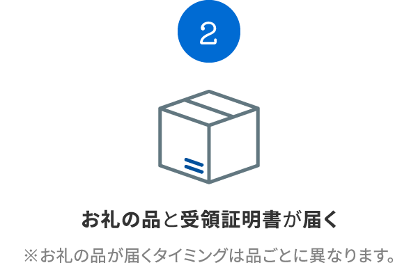 お礼の品と受領証明書が届く